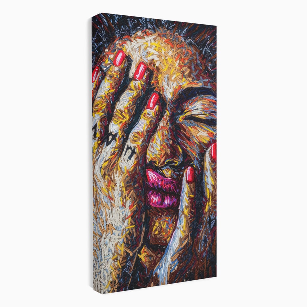 Tablou canvas cu tablou canvas cu portret stilizat, fara rama, pe sasiu de lemn
